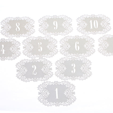 Ivory Hollow Lace Table Number