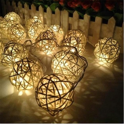 Rattan Ball Led string light