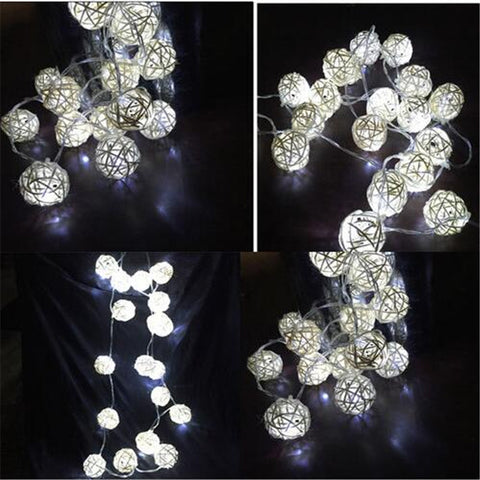 Rattan Ball Led string light