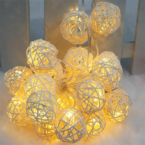 Rattan Ball Led string light